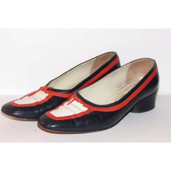 Saks Fifth Avenue MOD Navy & Red White Accent Pump - Picture 6 of 10